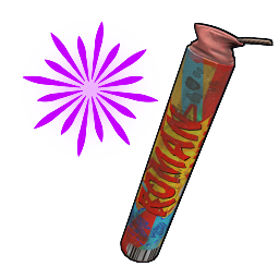 Маленький повторяющийся фейерверк, выпускающийся серией фиолетовых шаров в воздух