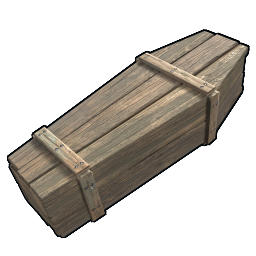 Старый деревянный гроб, вмещает в себя до 42 предметов