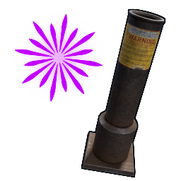 Очень большой минометный фейерверк с фиолетовой вспышкой
