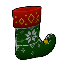 Маленький носок. Повесьте его над камином и вы получите подарок от Деда Мороза! Соберите 6 штук, чтобы сделать большой чулок.